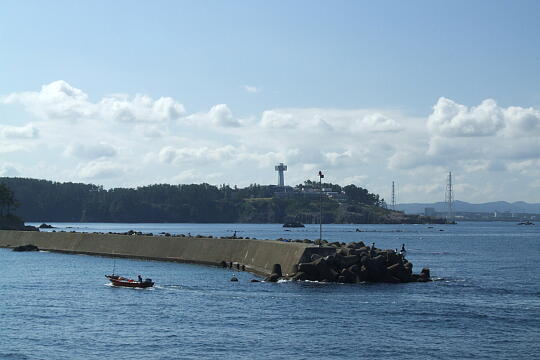 /pref-fukui/sakai/g060903/tojinbo-oDSCF0396.JPG 雄島から見た東尋坊 の写真(82) 2006年09月03日